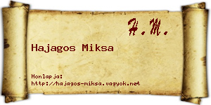 Hajagos Miksa névjegykártya